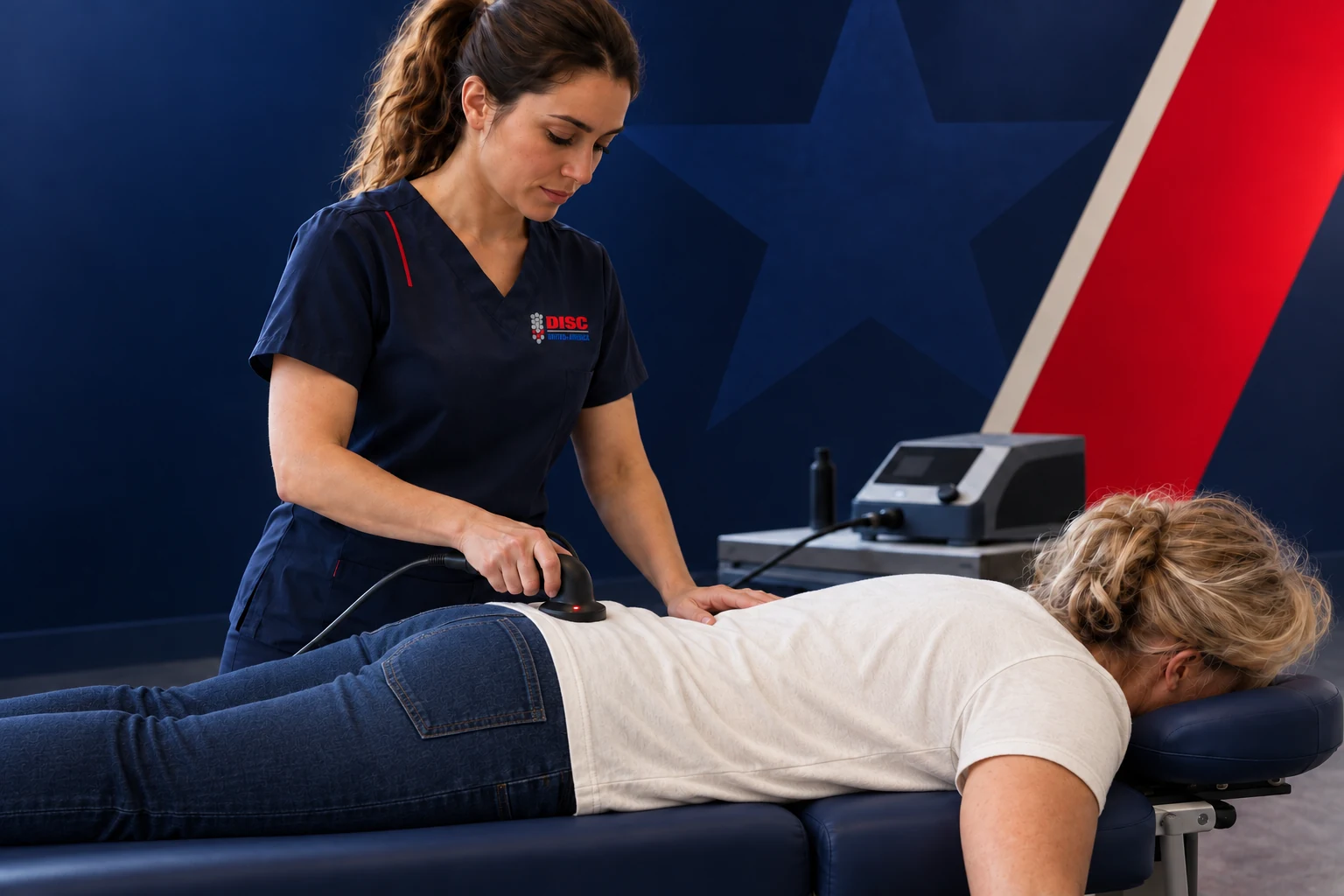 Illustrative low-level laser therapy session